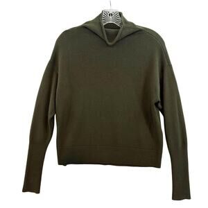 Wilfred Size Small Sweater High Neck Long Sleeve Soft Minimalist Dark Green